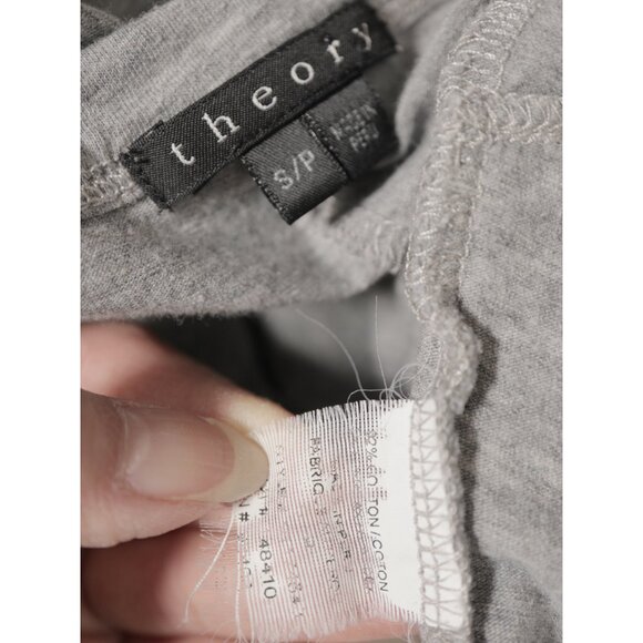 Heather Grey Patchwork Texture Tee 🌪️ THEORY - Picture 4 of 4